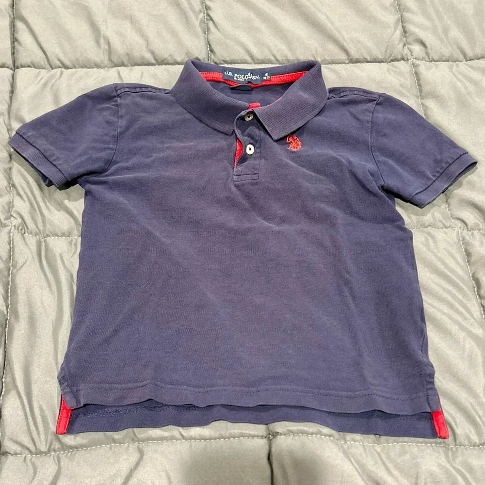 US Polo Assn Boys Polo Shirt Size 6–7 Small Blue Short Sleeve